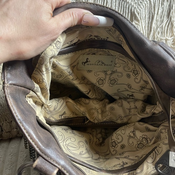 Montana West Brown Embellished Shoulder Bag - Picture 8 of 9